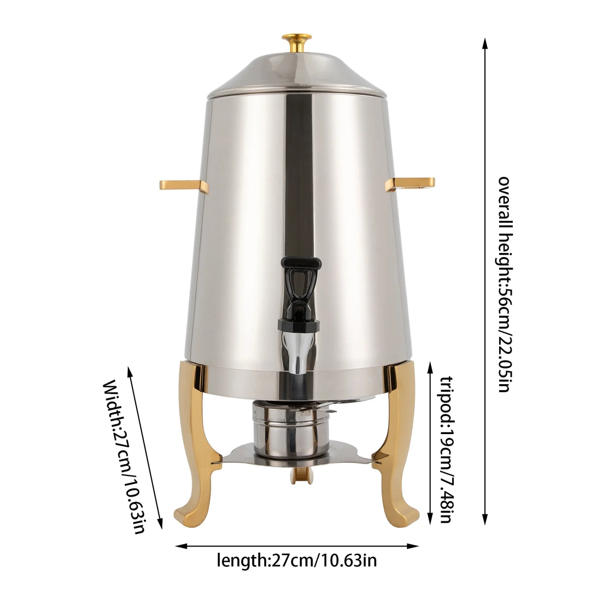 Heatable Stainless Steel Hot Beverage Dispenser with Spigot 13L A828