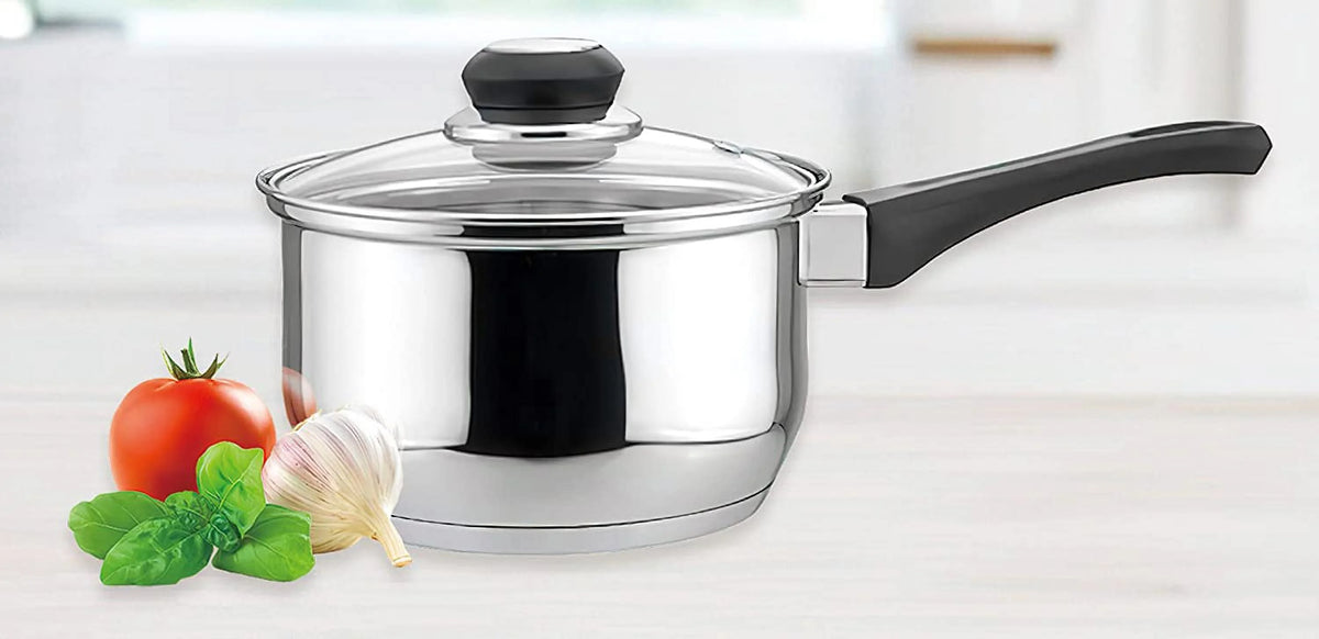 3QT Stainless Steel Saucepan with Glass Cover O2512