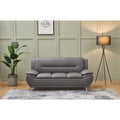 Gray Faux Leather Sofa with Pillow Armrests M86405