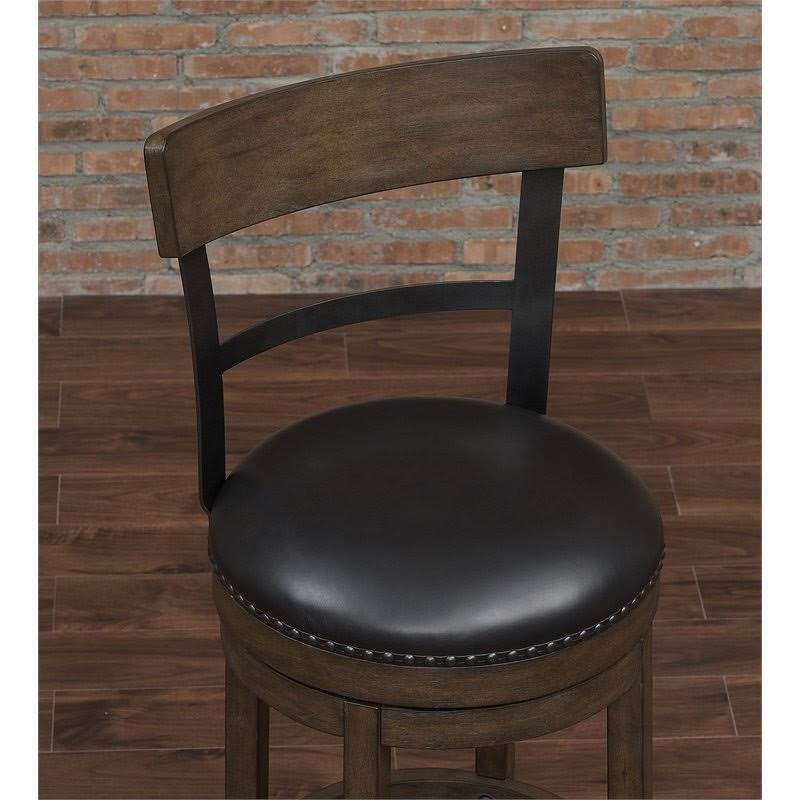 Swivel Tall Bar Stool in Washed Brown and Black S61784