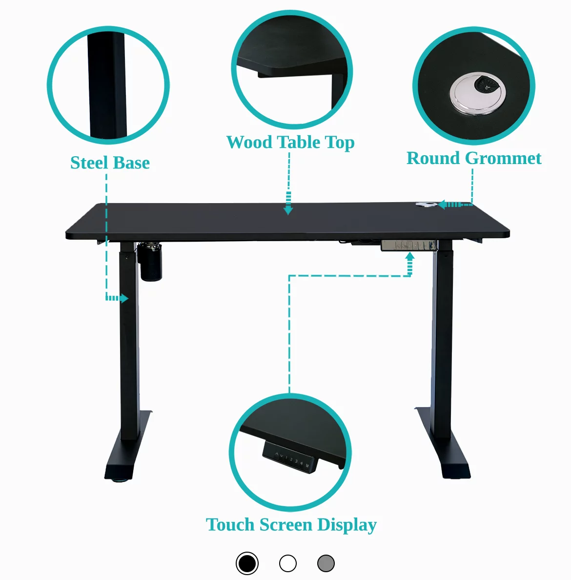 Electric Height Adjustable Desk Frame with Tabletop H530275