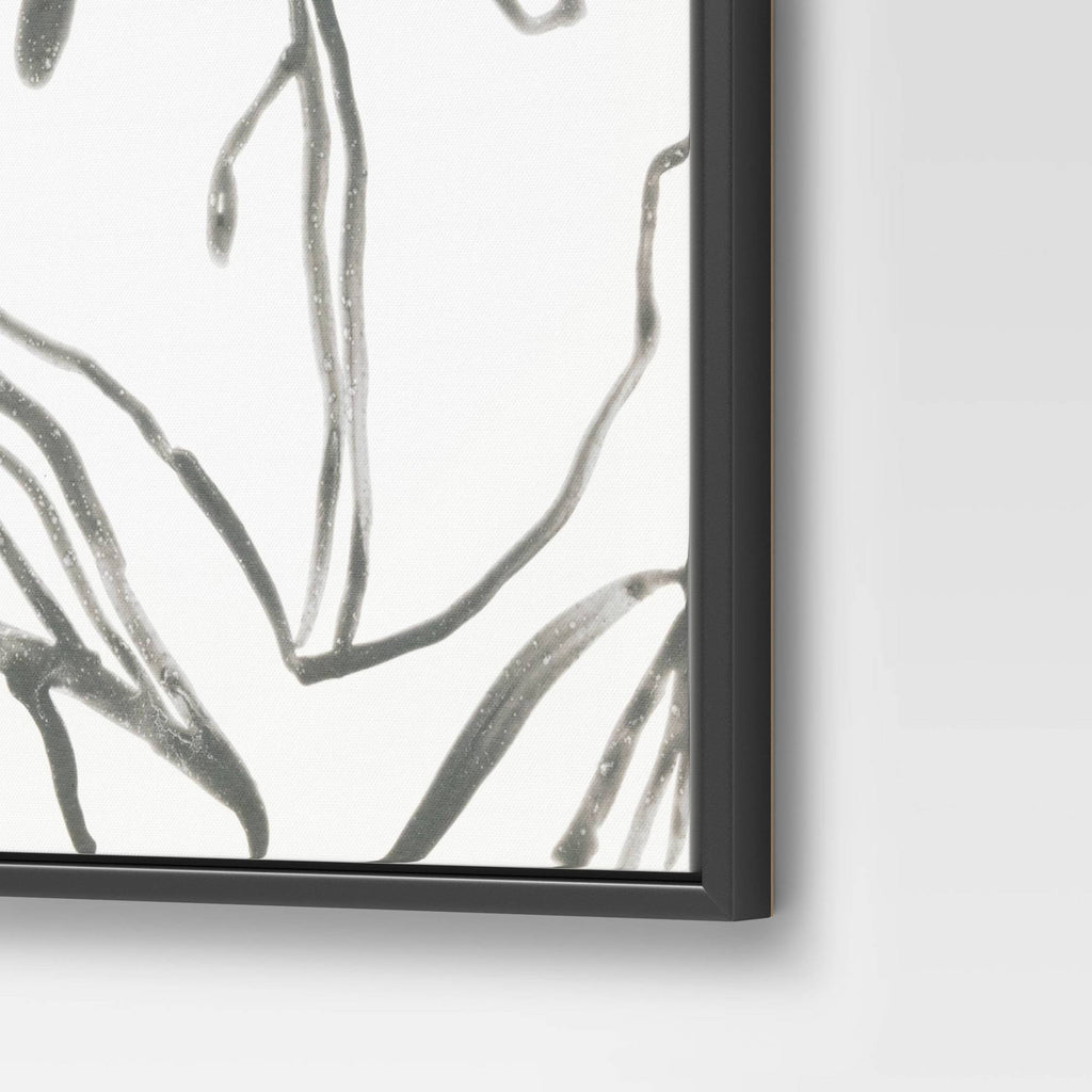 Botanical Sketch Framed Wall Canvas White/Black A973399