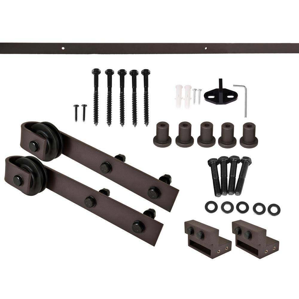 Stained Wood Sliding Barn Door with Hardware Kit T504