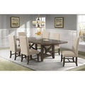7PC Dining Set Table & 6 Fabric Side Chairs C828007