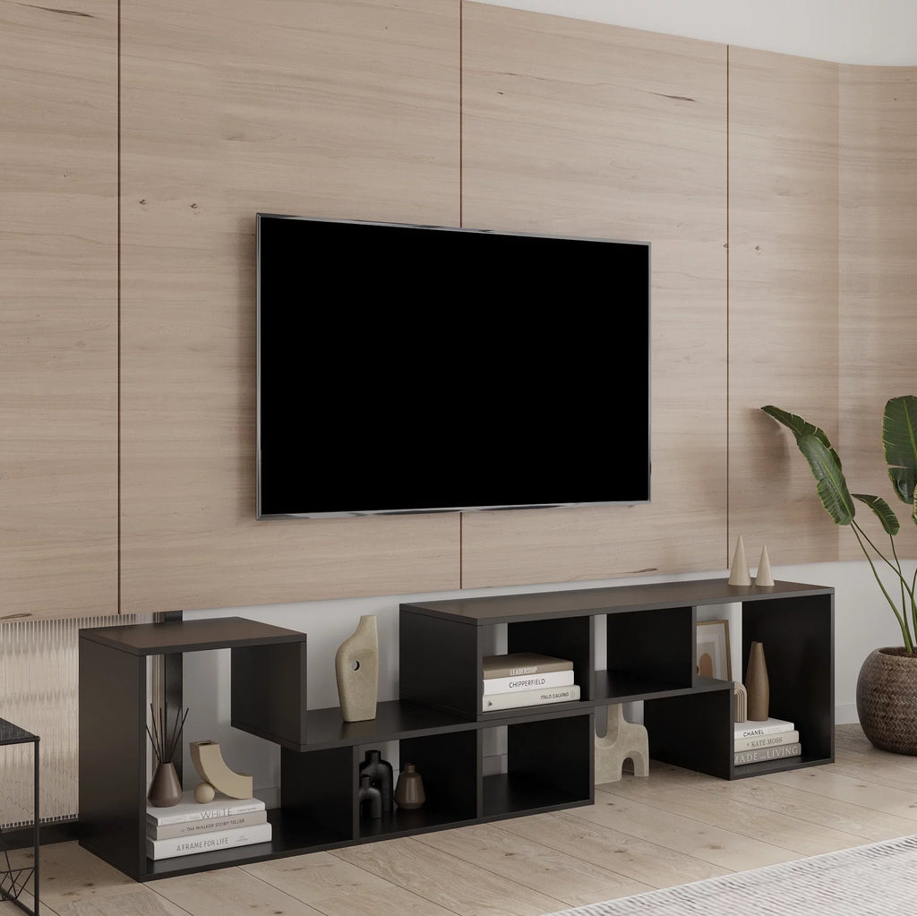 Black L Shape Wood TV Stand 41*17*12 Inch U948514