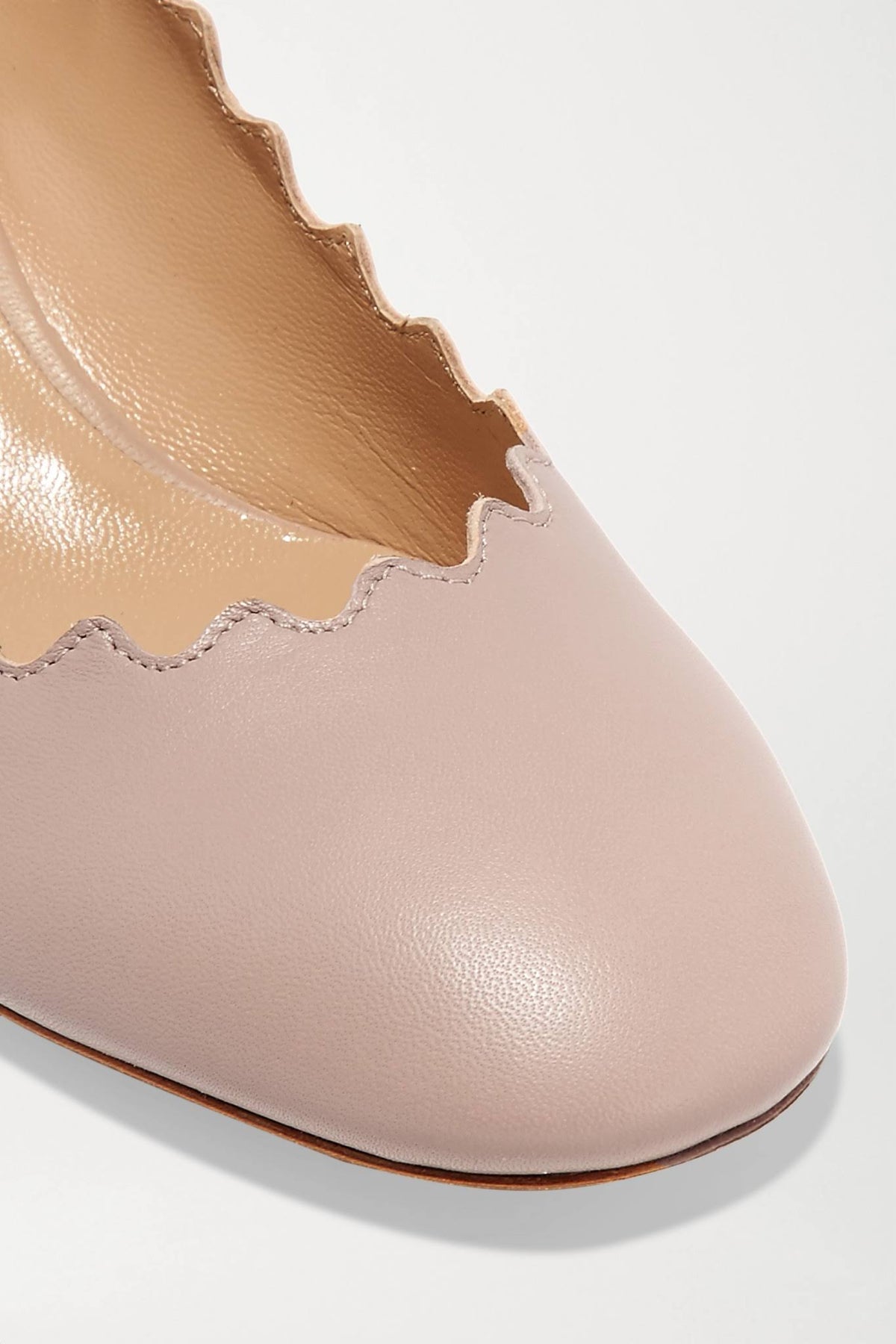 Scalloped Leather Pump 10 C7611