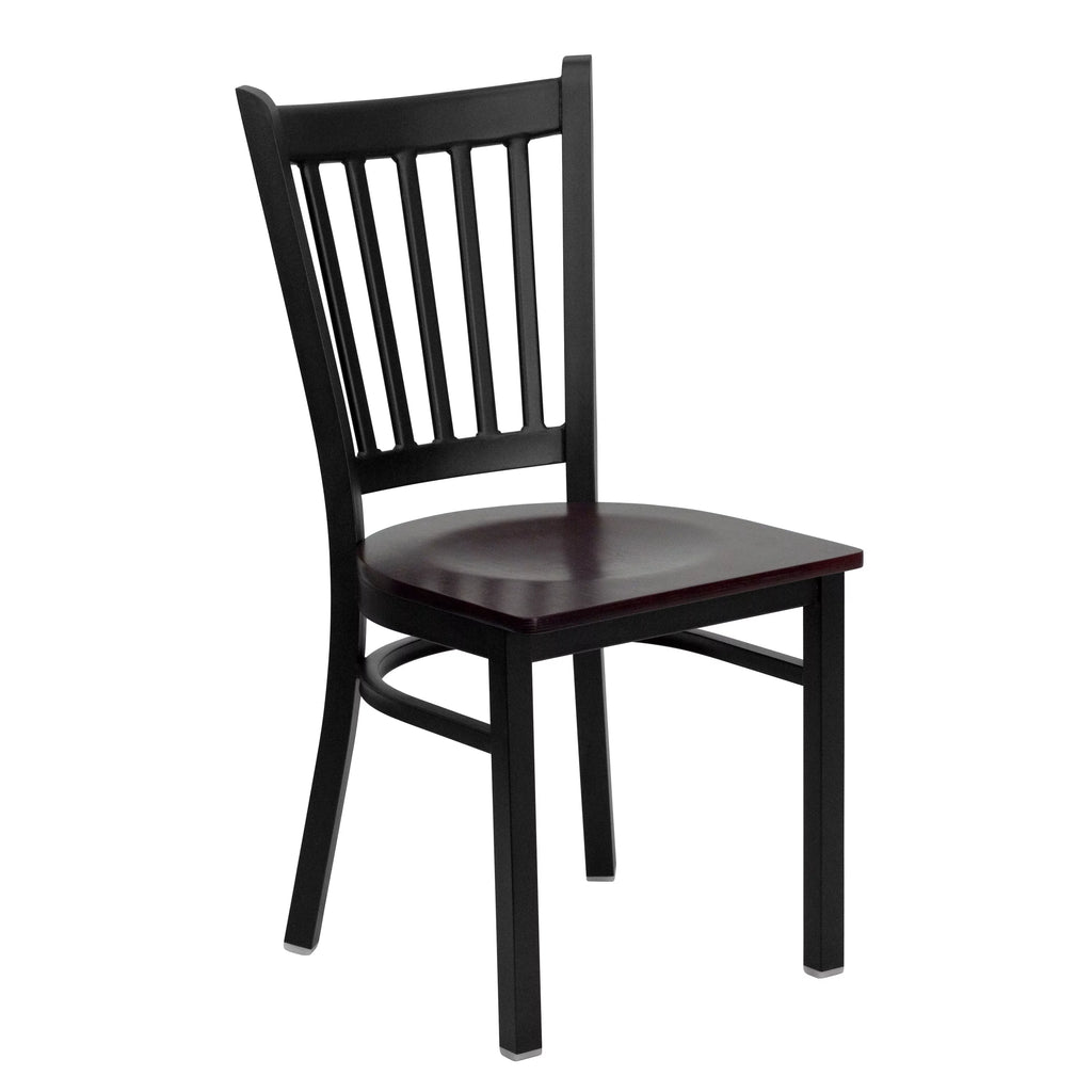 Black Vertical Back Metal Restaurant Chair E430437