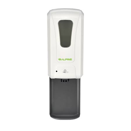 White Automatic Gel Hand Sanitizer and Soap Dispenser with Floor Stand L213