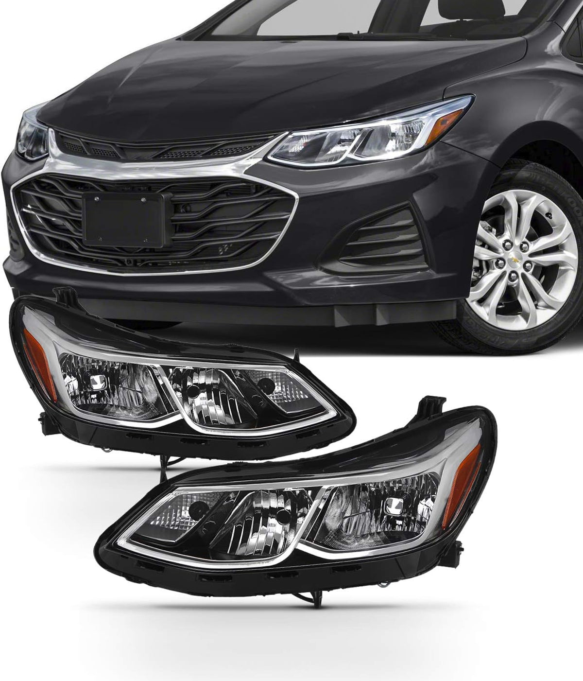 Headlight Driver Pair Left Passenger Side Replacement R480