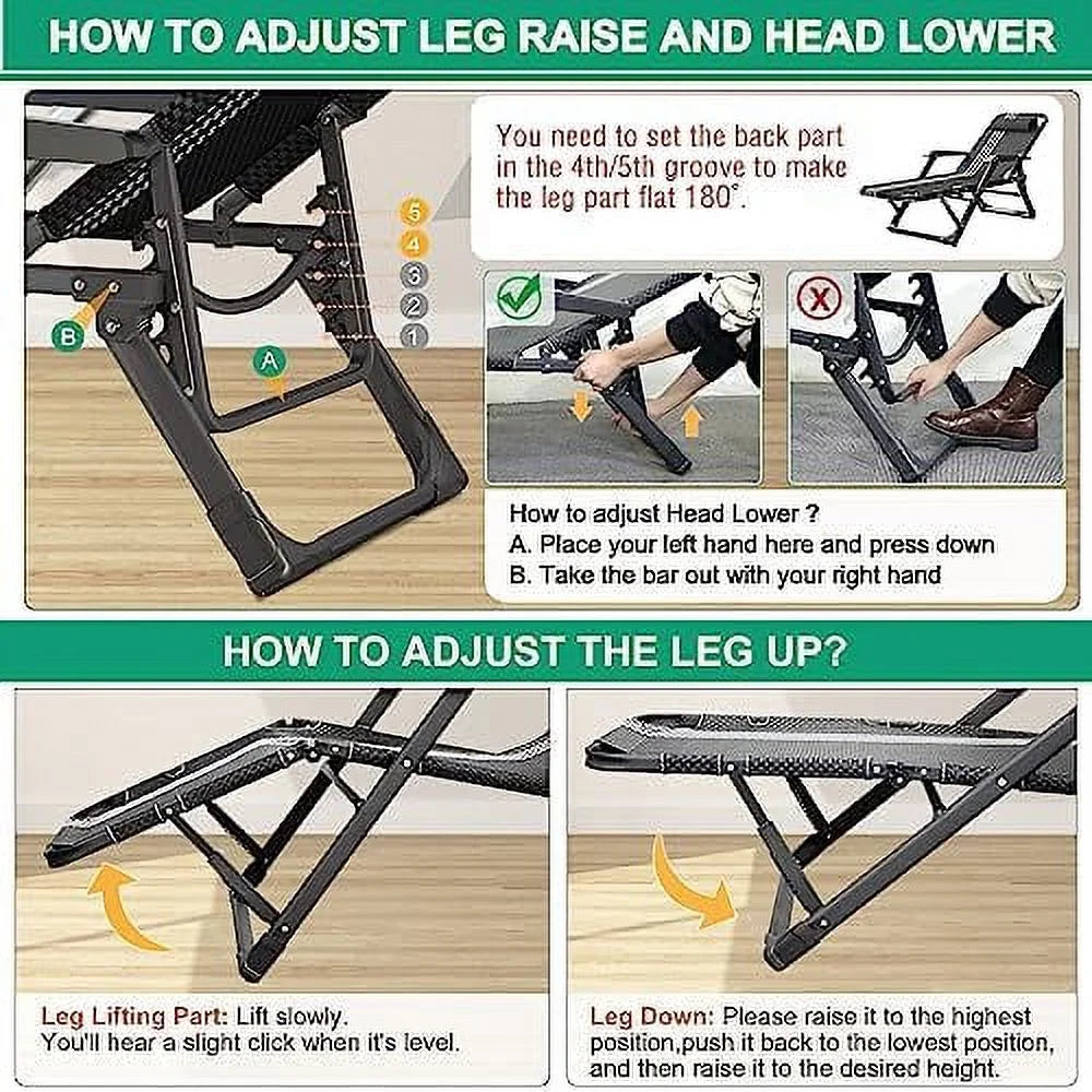 Folding Chair with Adjustable Backrest and Removable Cushion X77065