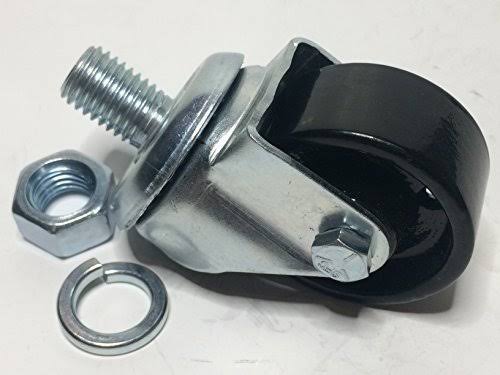 Floor Jack Casters Black 2 Pcs with Lock Washers Hex Nuts E663