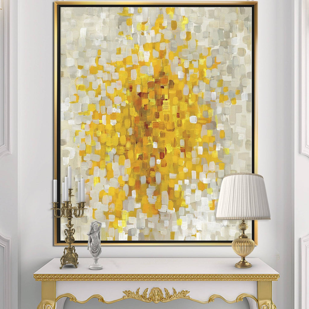 Yellow Explosion Blocks Framed Canvas, 16 inch x 32 inch F5130