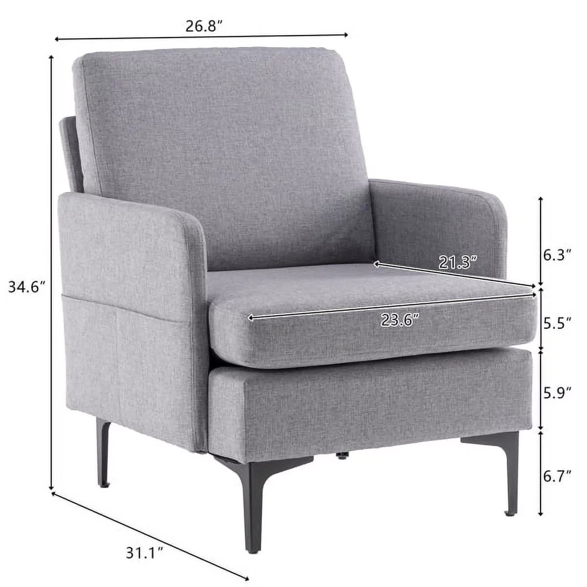 Light Grey Lounge Chair O3349