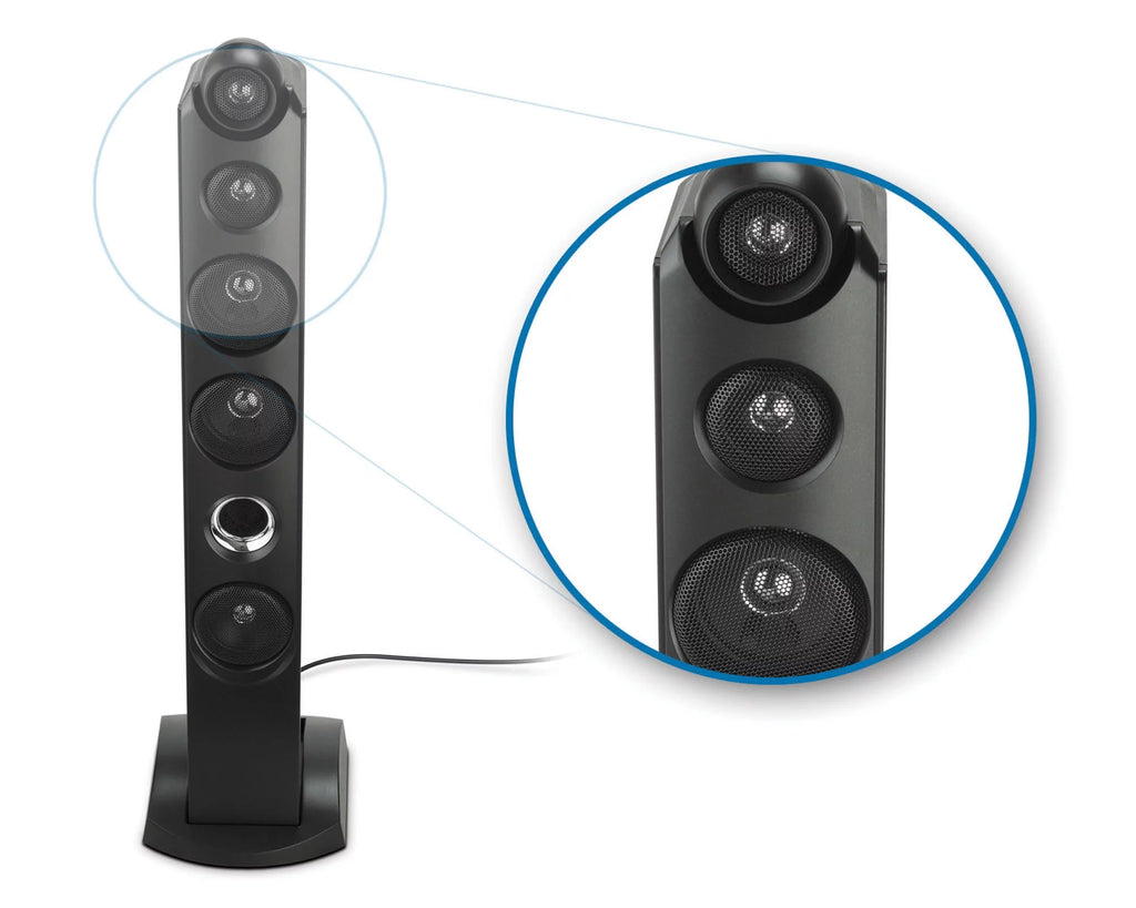 Black Bluetooth Pedestal Karaoke System with Two Microphones F97893