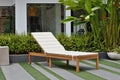 Teak Finish White Adjustable Lounge Chair A193257