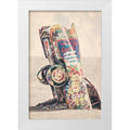 White Modern Wood Framed Art Print I48268