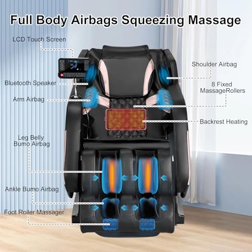 Zero Gravity Full Body Massage Chair with Shiatsu Heating Airbags D702