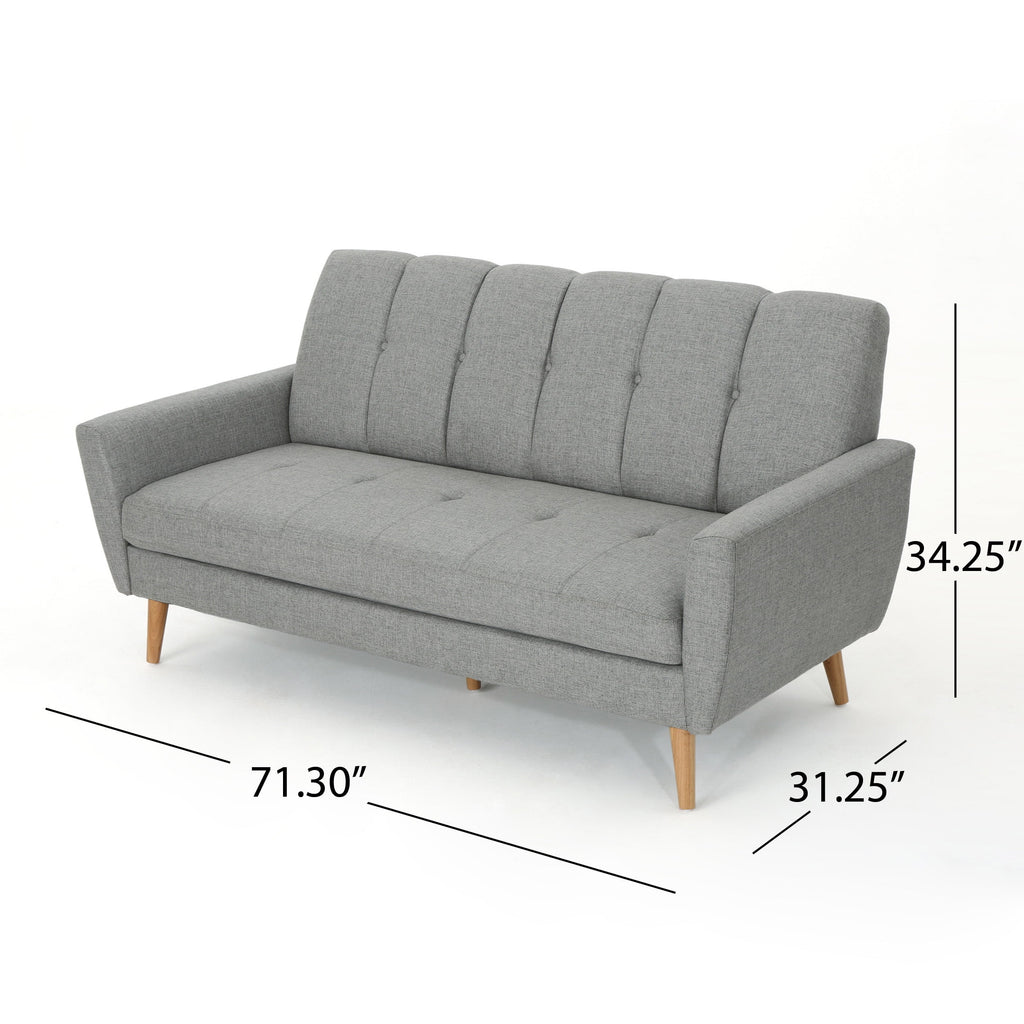 Gray Fabric Tufted Sofa Chat Set J987201