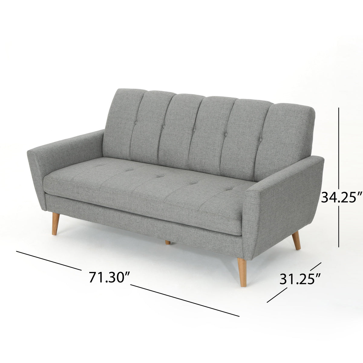 Gray Fabric Tufted Sofa Chat Set J987201