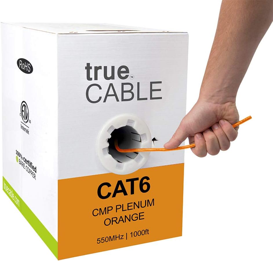 Gray 1000ft Cat6 Plenum Bare Copper Ethernet Cable A28323
