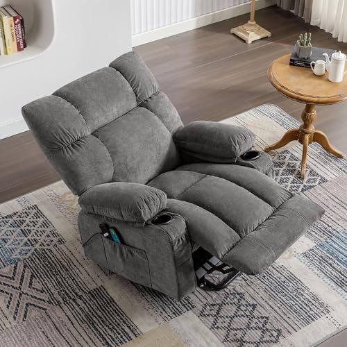Gray Power Lift Recliner Chair with Heat and Massage Y477