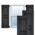 18x22W x 34x22H Black Real Wood Pine Raised Panel Shutters (Per Pair) Y81369