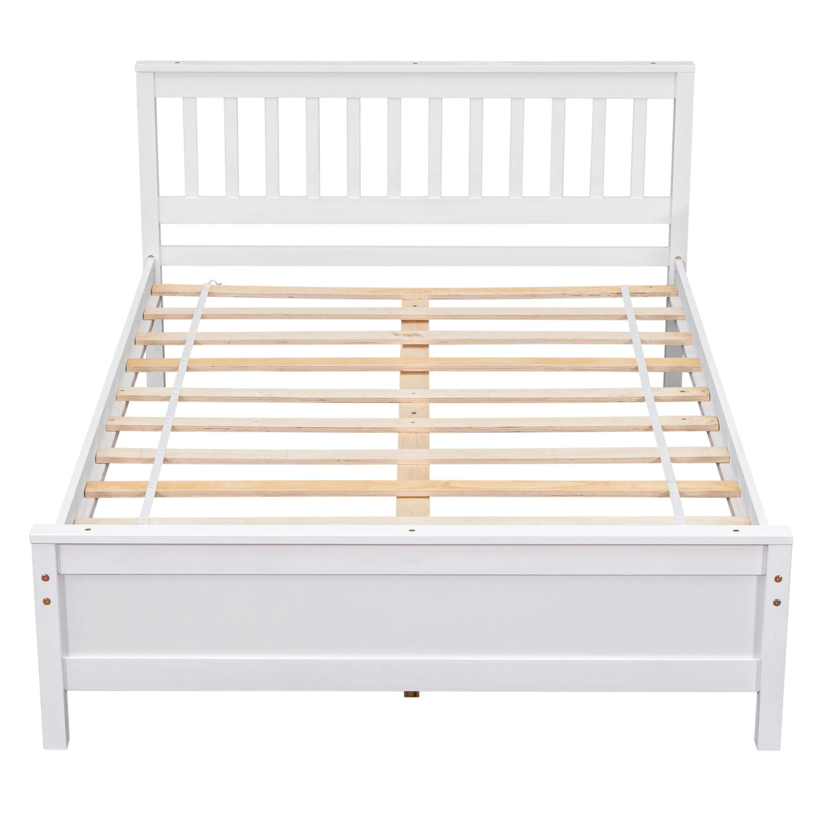 Twin Full Size Pine Wood Platform Bed with Headboard Nightstand and Footboard I7367
