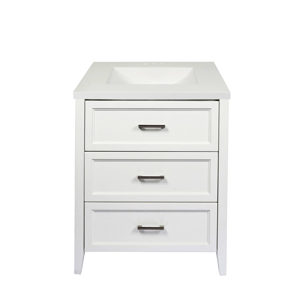 Espresso Bath Vanity with White Cultured Marble Top with Backsplash Z469