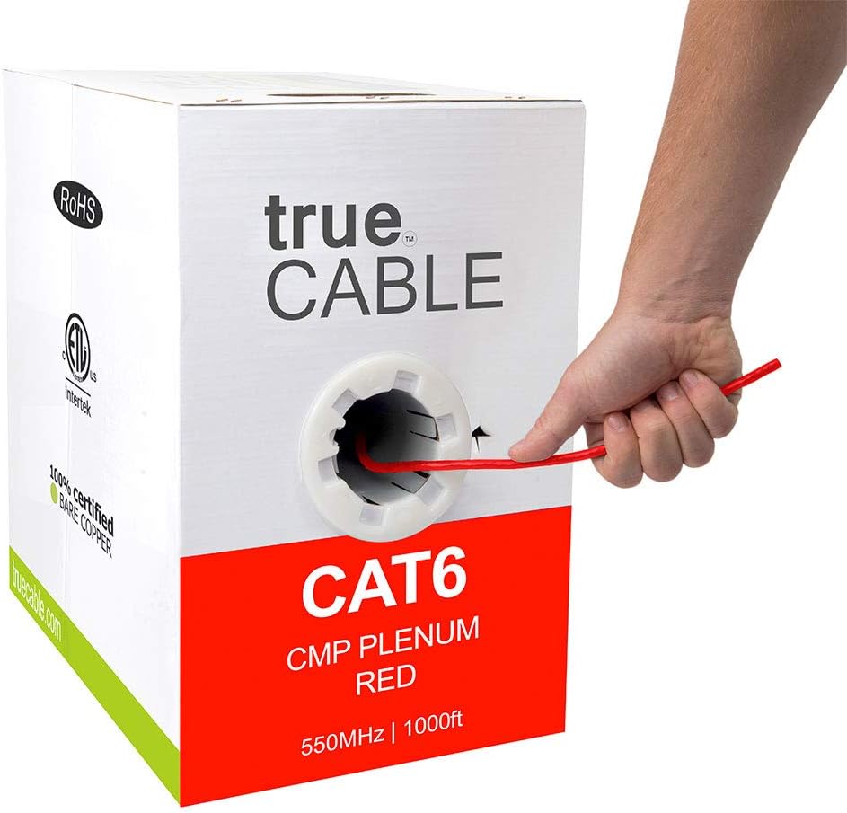 Gray 1000ft Cat6 Plenum Bare Copper Ethernet Cable A28323