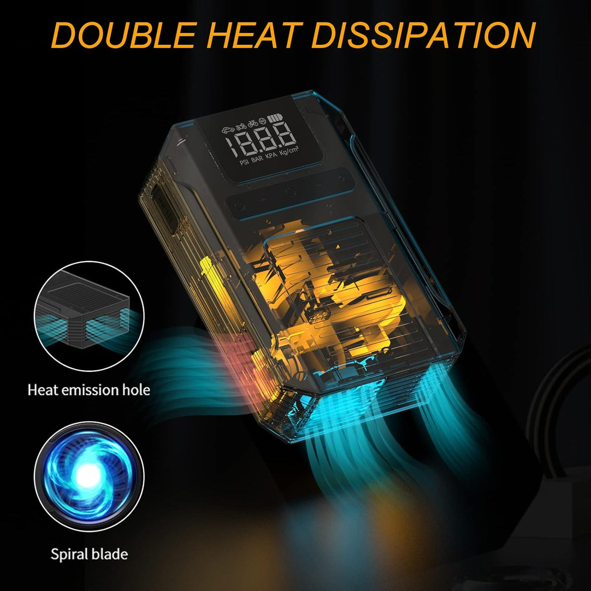 Portable Cordless Tire Inflator Air Compressor 120psi V7110