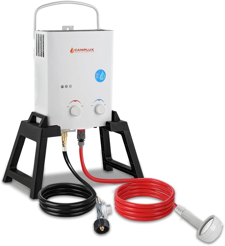 1.32 GPM Portable Outdoor Propane Tankless Water Heater Gray O87534