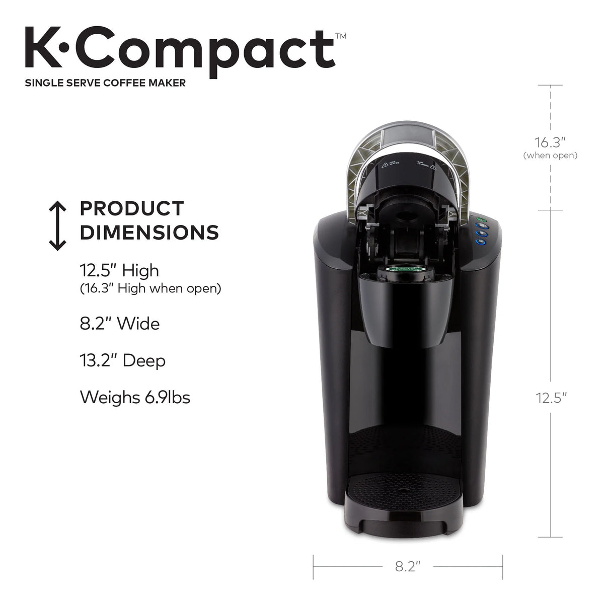 Black Single-Serve K-Cup Pod Coffee Maker O671