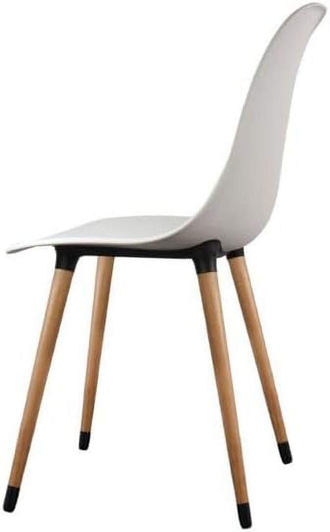 White Plastic Dining Side Chairs Set of 4 A22546