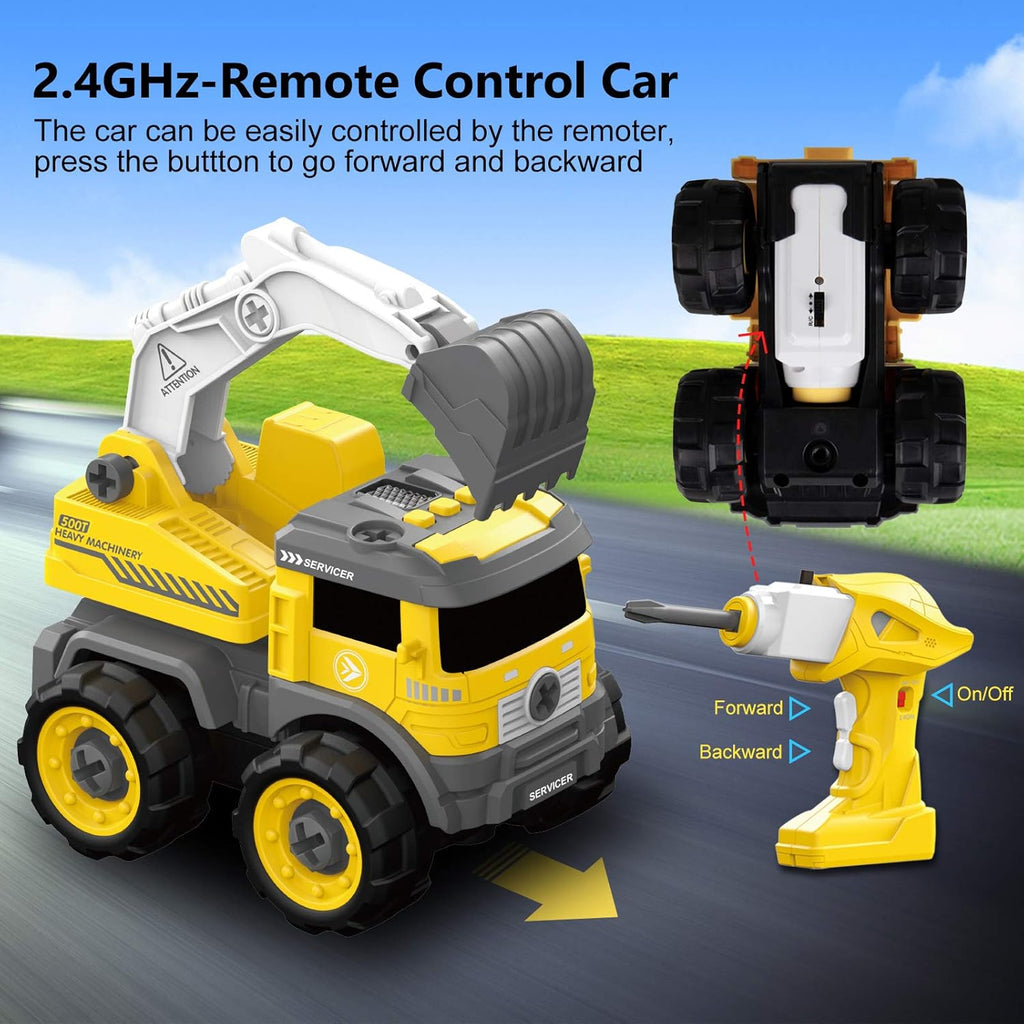 5 in one Construction Truck Take Apart Toy with Electric Drill N868110