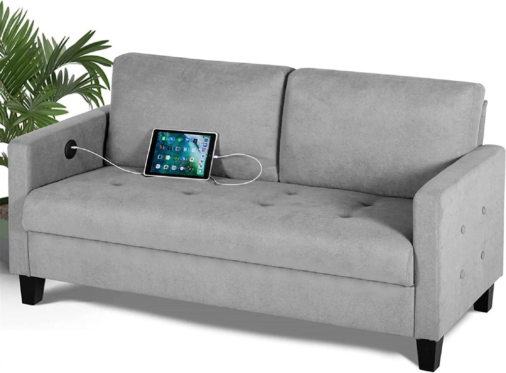 Light Grey Tufted 2 Seater Sofa I941080