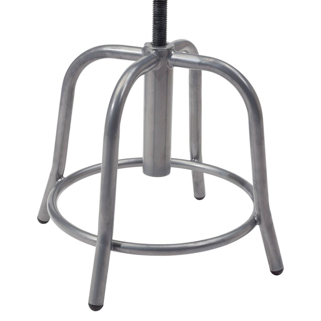 Designer Stool, Fabric Padded Black Seat, Grey Frame N489852