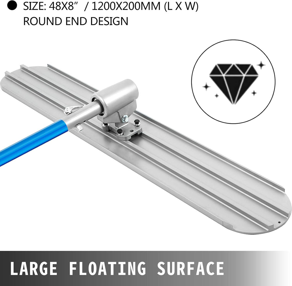 Magnesium Concrete Float 48 x 8" Round End Concrete Tool Y398914