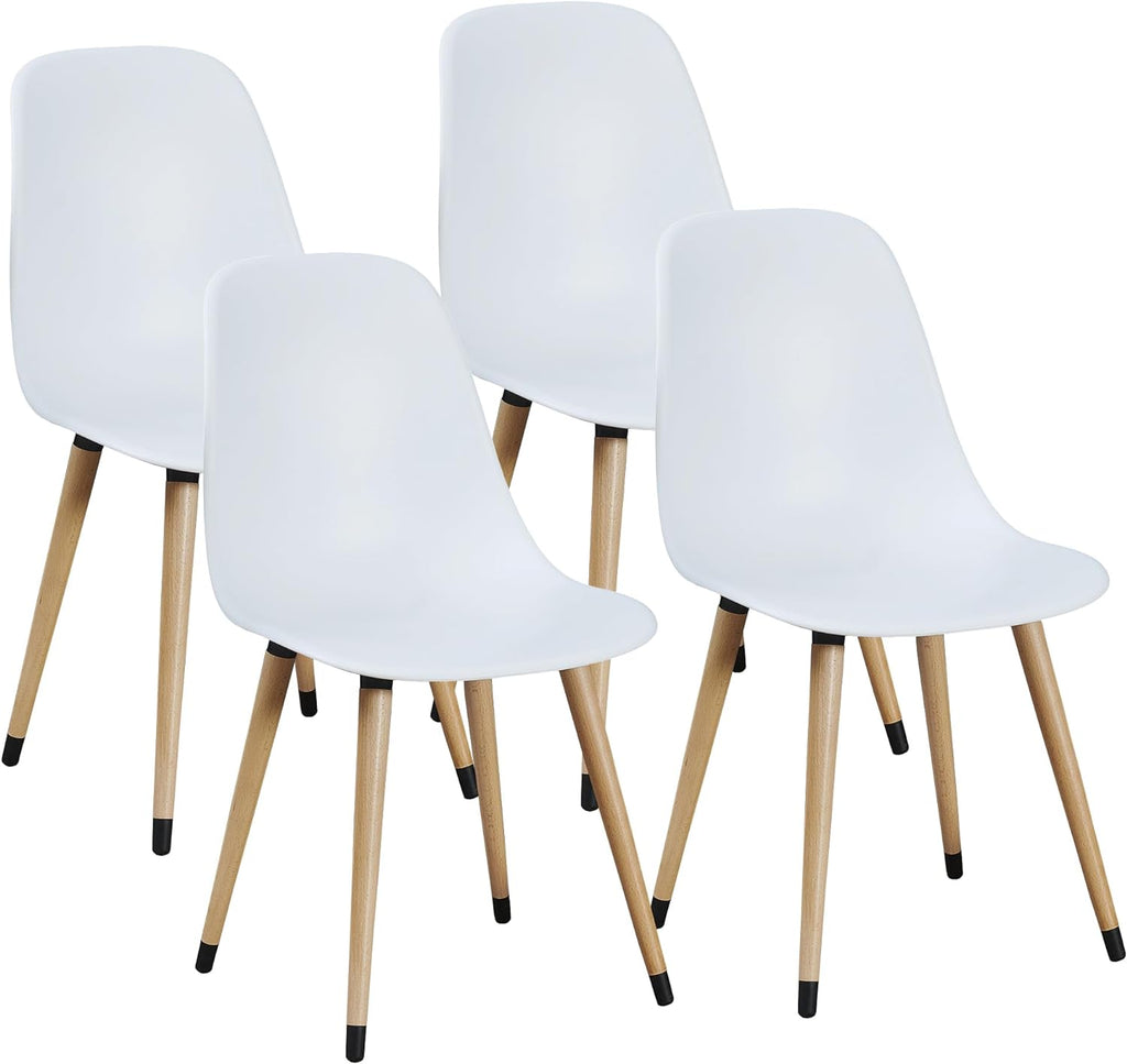 White Plastic Dining Side Chairs Set of 4 A22546