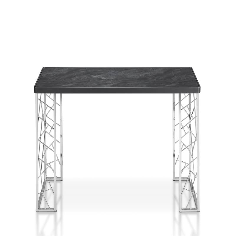 Metal Console Table in Black and Chrome P88423