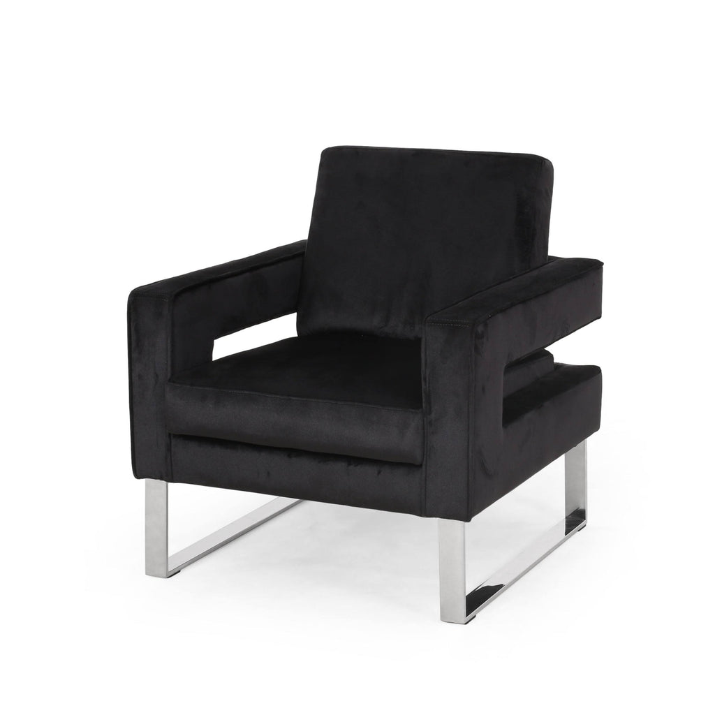 Gray Velvet Club Chair F838