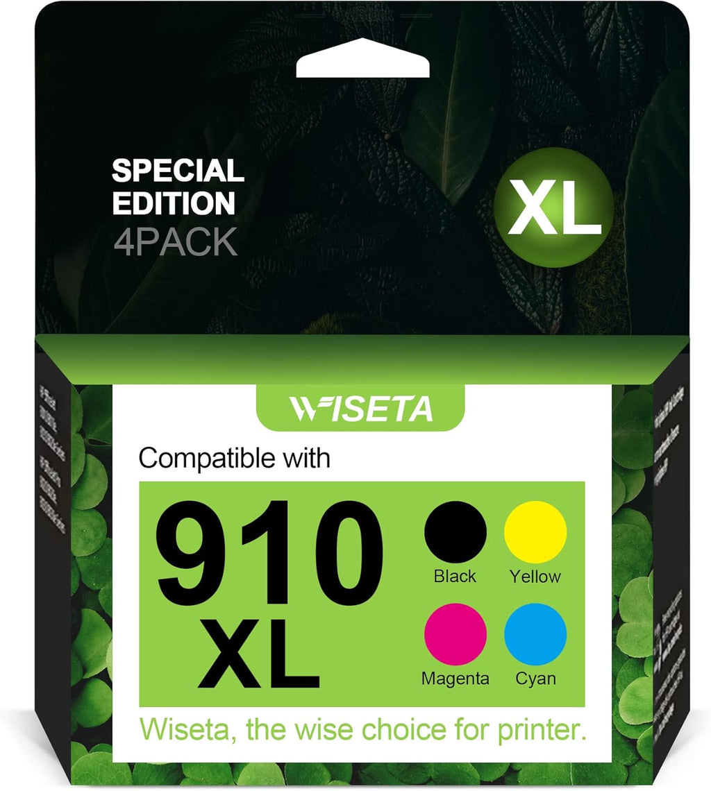 Compatible Ink Cartridge Combo Pack for HP 910 XL OfficeJet Pro Printers, Black Cyan Magenta Yellow, Pack of 2 D53732