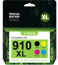 Compatible Ink Cartridge Combo Pack for HP 910 XL OfficeJet Pro Printers, Black Cyan Magenta Yellow, Pack of 2 D53732