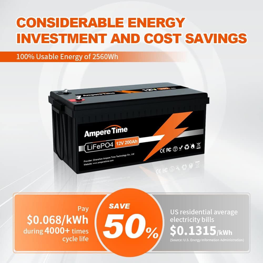 12V 300Ah LiFePO4 Battery with 14.6V 20A Lithium Battery Charger Q60599