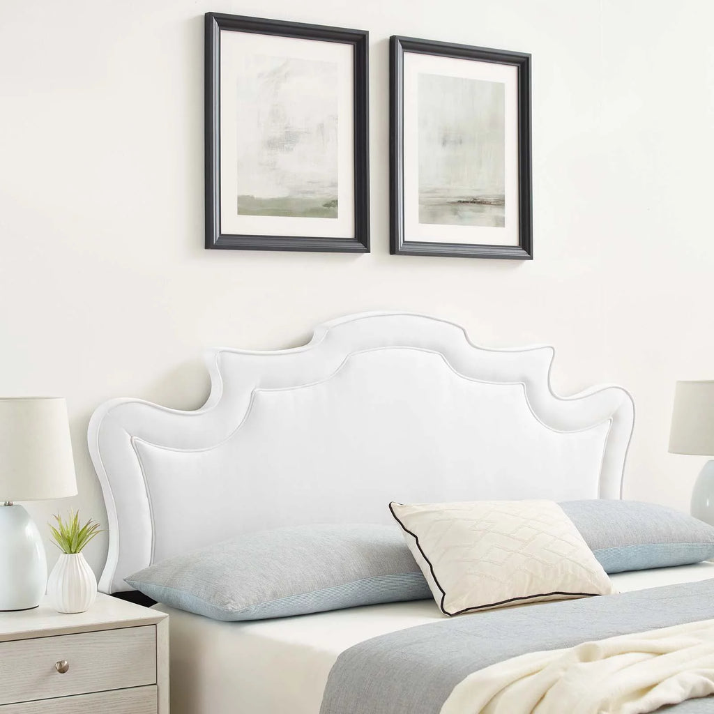 White Performance Velvet King Headboard I161