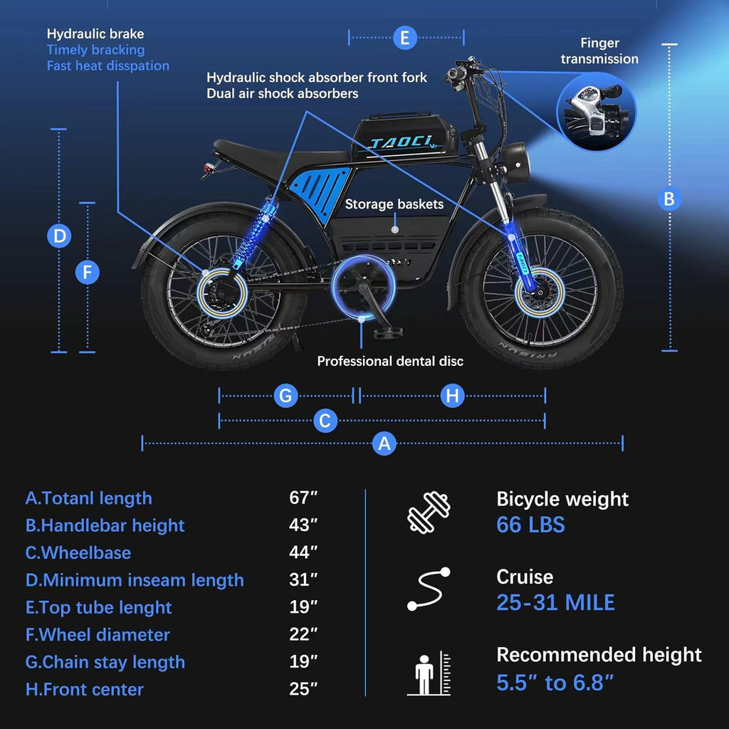 26" Fat Tire Electric Mountain Bike with 48V23Ah Removable Battery D5962