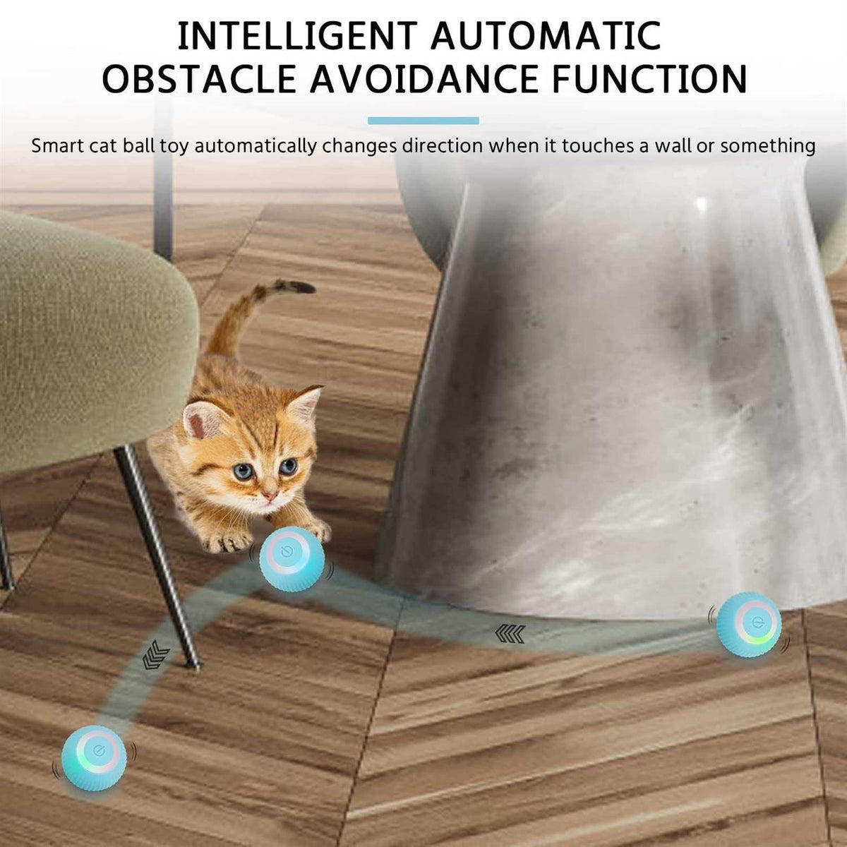Interactive Cat Toy Ball with LED Light L637559