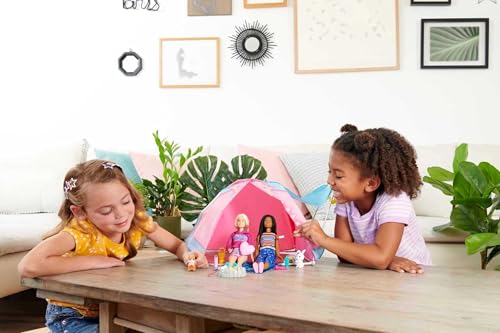 Camping Playset with Tent, 2 Dolls & 20 Pieces L72061