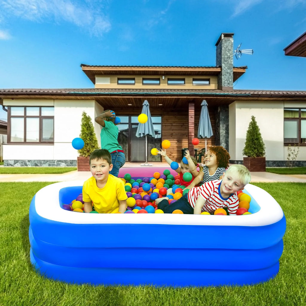 Inflatable Kiddie Pool 71 x 51 x 24 Rectangle Swimming Pool L957957