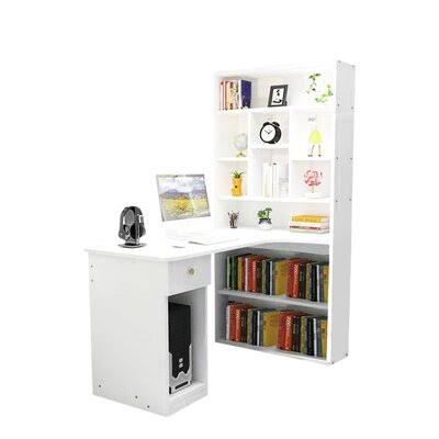 White Computer Desk with Bookcase Z54421