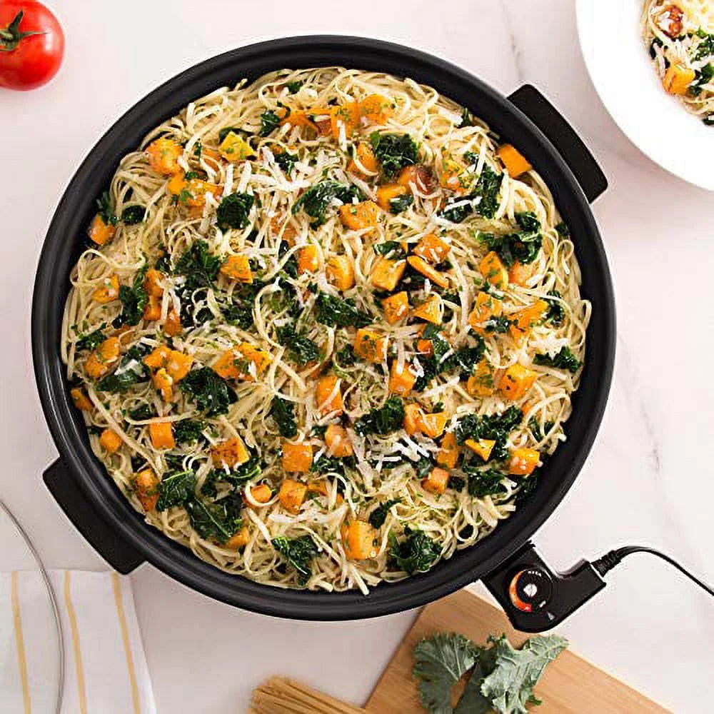 14 inch Nonstick Electric Skillet, 20 Cup Capacity, Black O877096